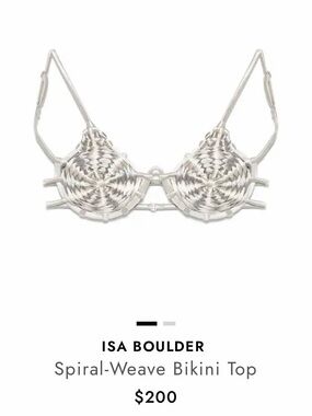 Isa Boulder White Spiral-Weave Bikini Top and matching reversible bottoms